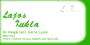 lajos kukla business card